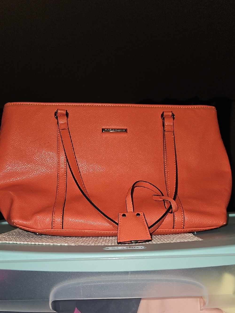 Dana Buchman Orange Leather Tote